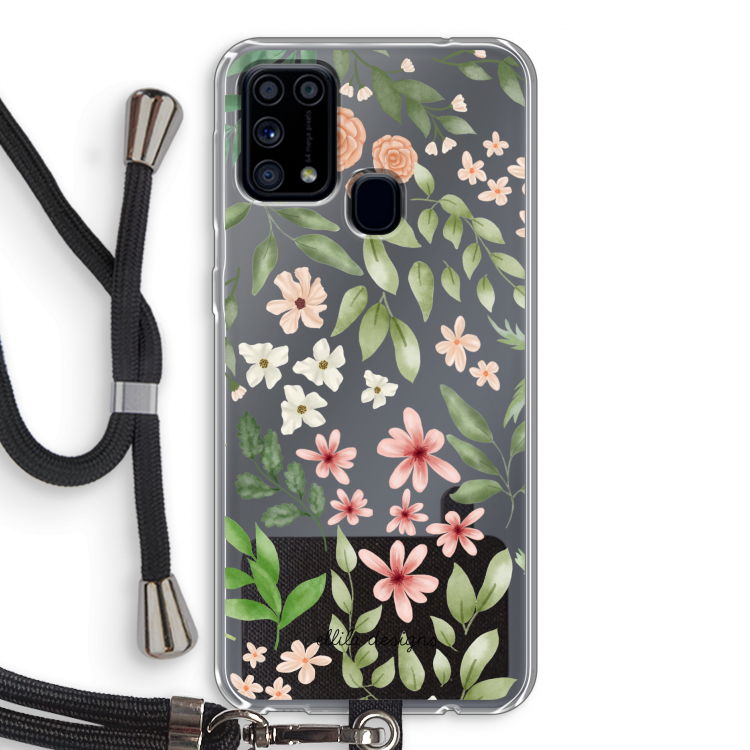Botanical sweet flower heaven: Samsung Galaxy M31 Transparant Hoesje met koord