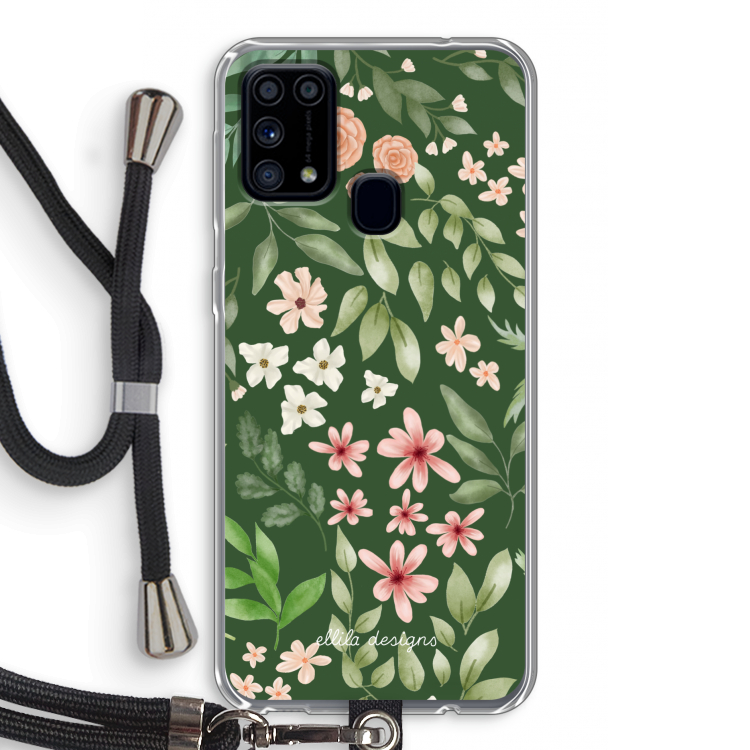 Botanical green sweet flower heaven: Samsung Galaxy M31 Transparant Hoesje met koord
