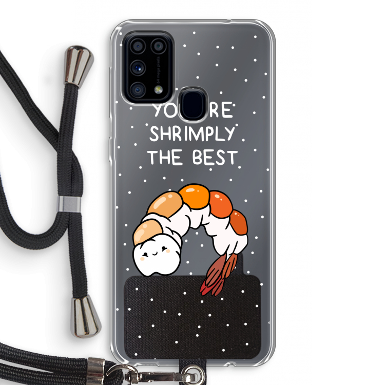 You're Shrimply The Best: Samsung Galaxy M31 Transparant Hoesje met koord