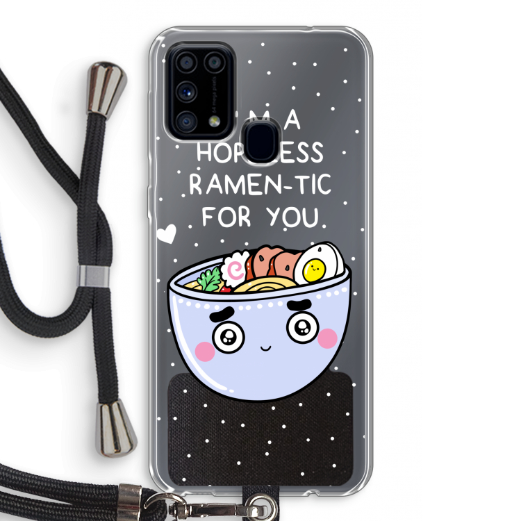 I'm A Hopeless Ramen-Tic For You: Samsung Galaxy M31 Transparant Hoesje met koord