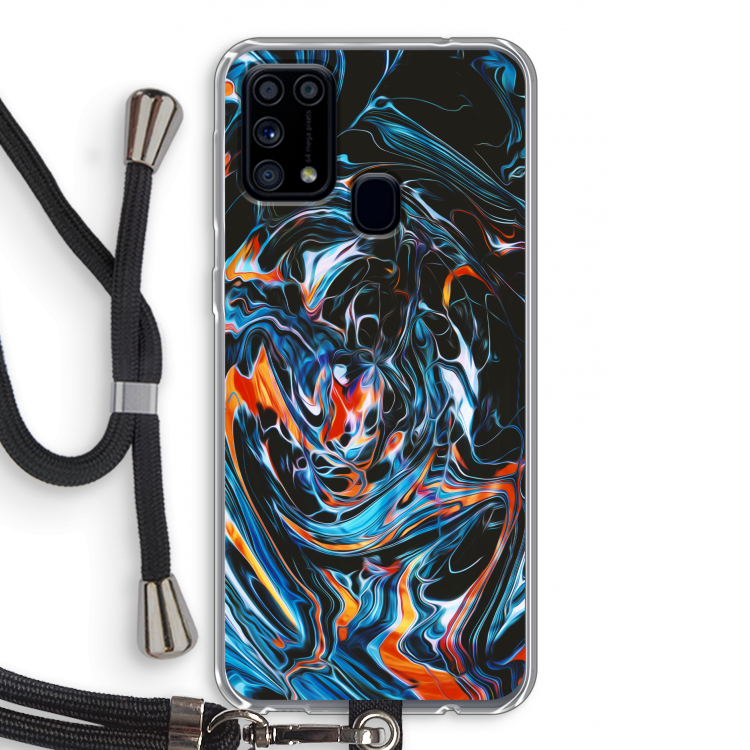 Black Unicorn: Samsung Galaxy M31 Transparant Hoesje met koord