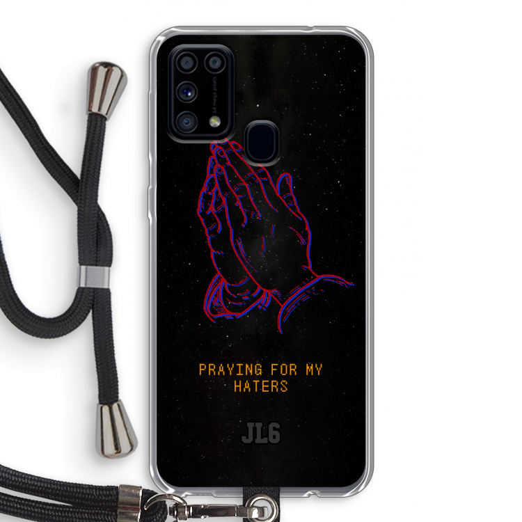 Praying For My Haters: Samsung Galaxy M31 Transparant Hoesje met koord