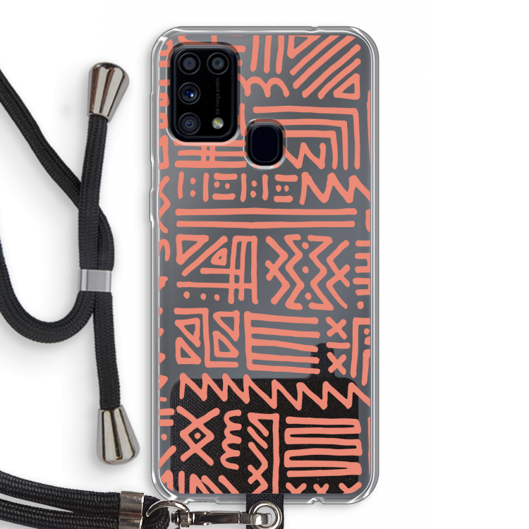 Marrakech Pink: Samsung Galaxy M31 Transparant Hoesje met koord