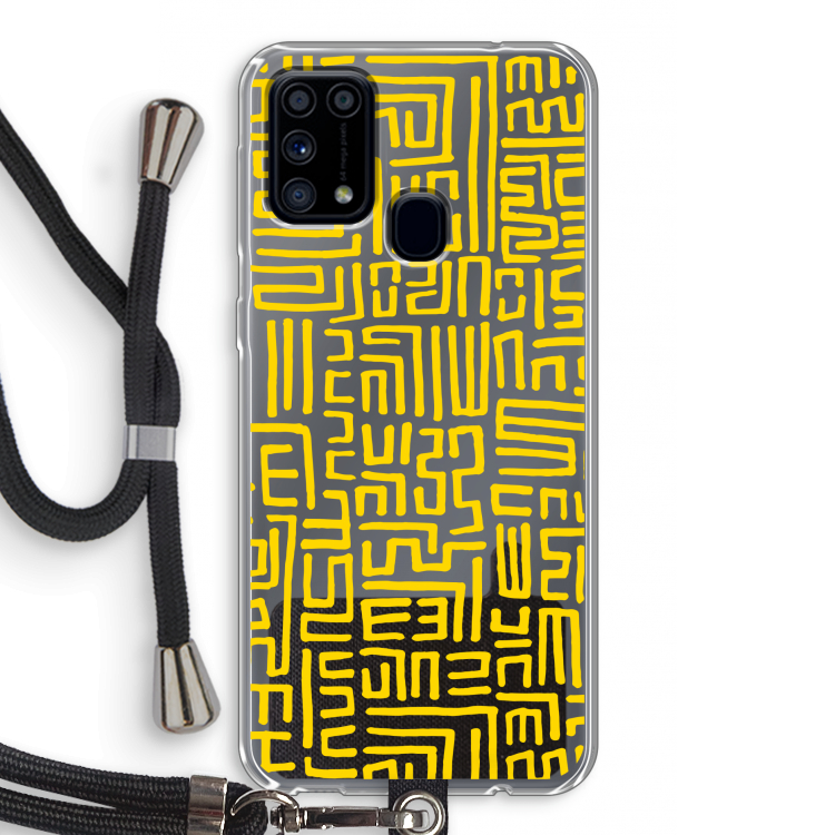 Majorelle Blue Print: Samsung Galaxy M31 Transparant Hoesje met koord