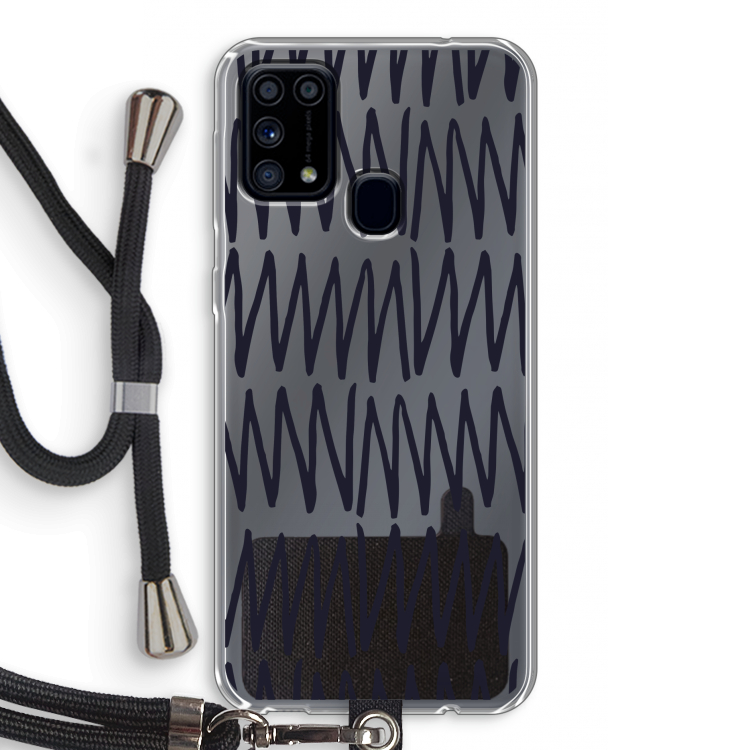 Marrakech Zigzag: Samsung Galaxy M31 Transparant Hoesje met koord