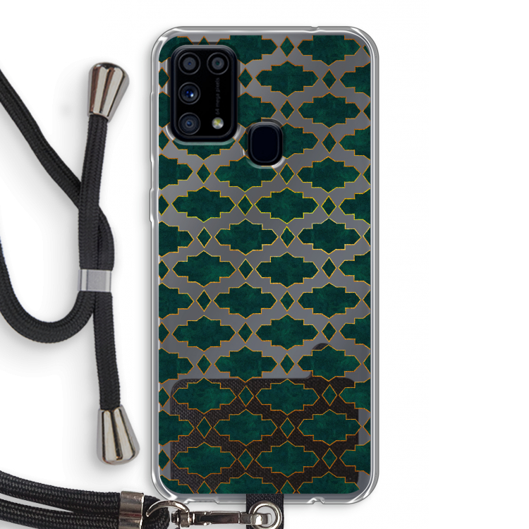 Moroccan tiles: Samsung Galaxy M31 Transparant Hoesje met koord