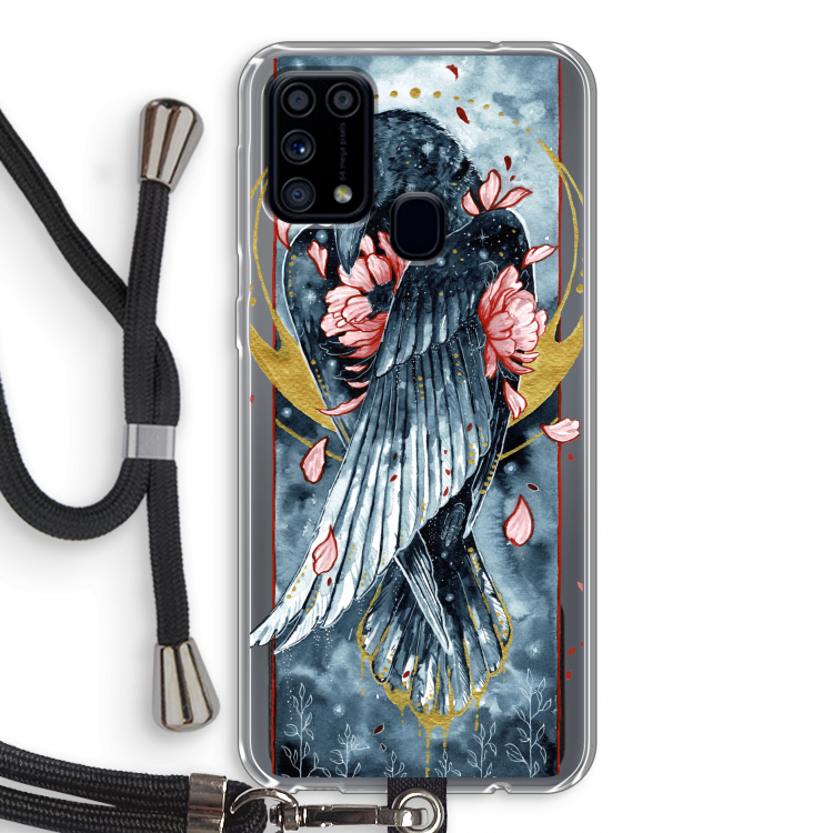 Golden Raven: Samsung Galaxy M31 Transparant Hoesje met koord