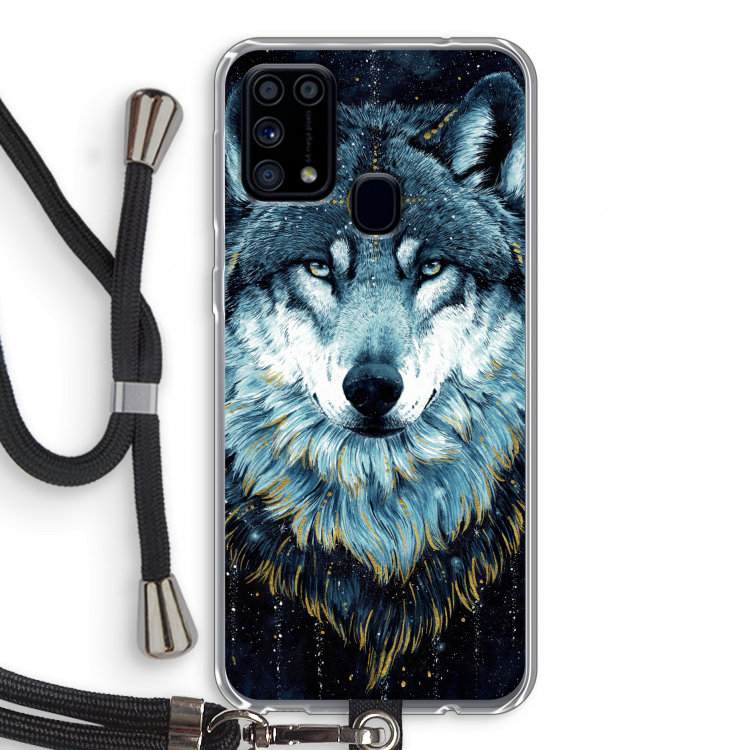 Darkness Wolf: Samsung Galaxy M31 Transparant Hoesje met koord