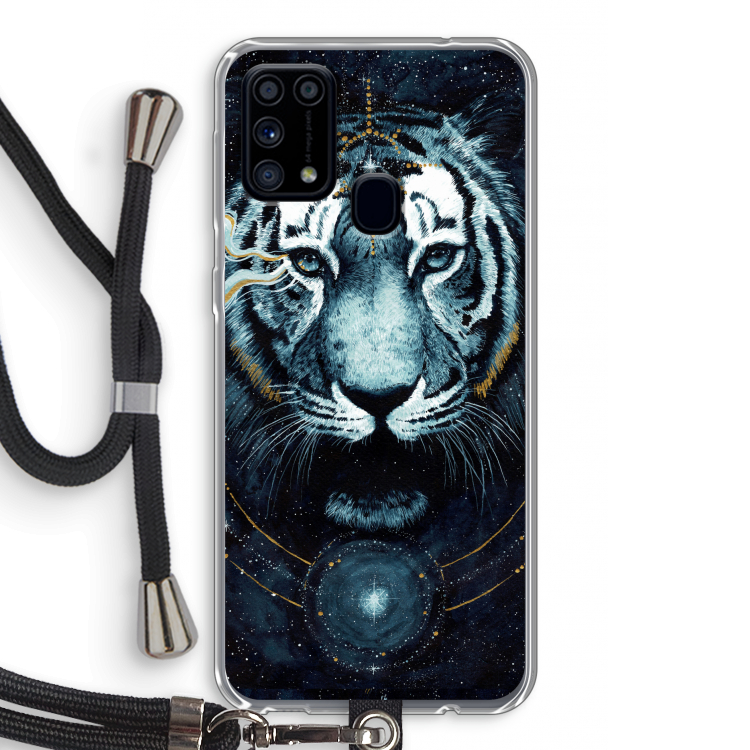 Darkness Tiger: Samsung Galaxy M31 Transparant Hoesje met koord