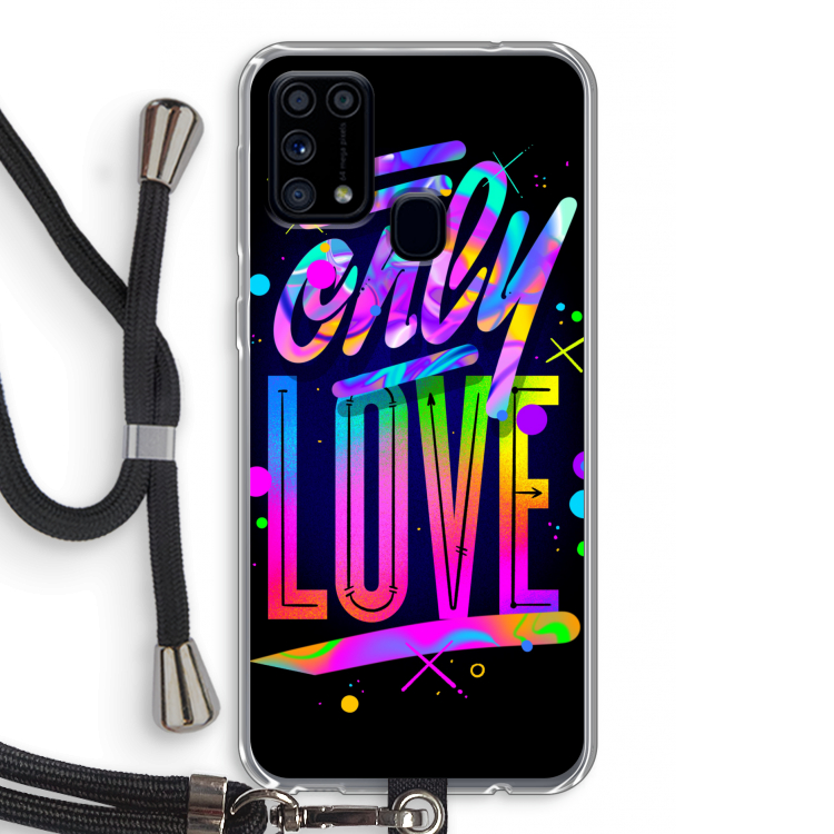 Only Love: Samsung Galaxy M31 Transparant Hoesje met koord