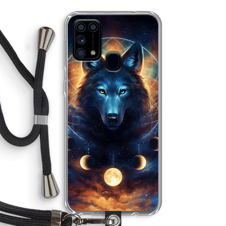 Wolf Dreamcatcher: Samsung Galaxy M31 Transparant Hoesje met koord
