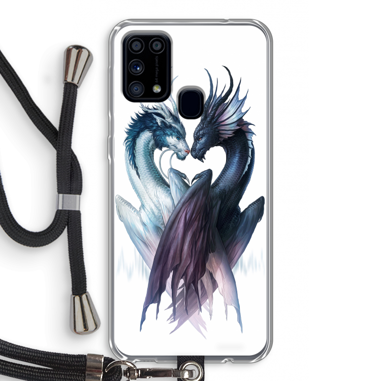 Yin Yang Dragons: Samsung Galaxy M31 Transparant Hoesje met koord