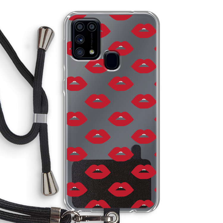Lips: Samsung Galaxy M31 Transparant Hoesje met koord