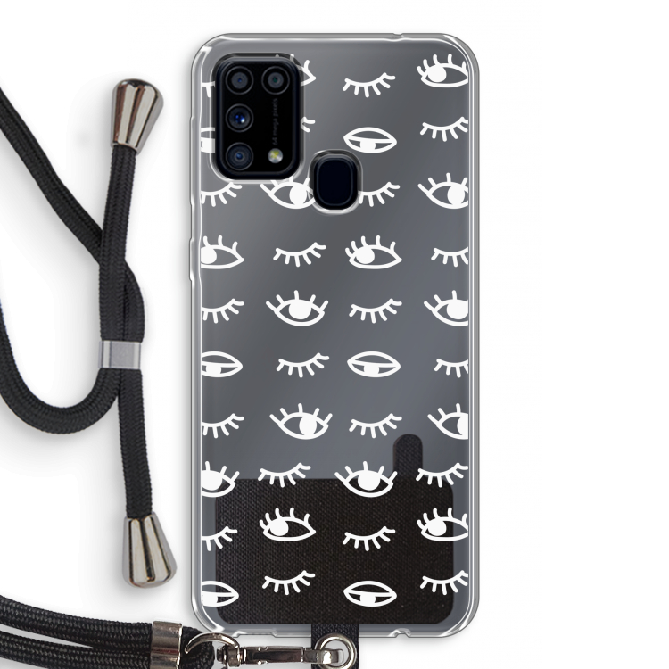Eye pattern #3: Samsung Galaxy M31 Transparant Hoesje met koord