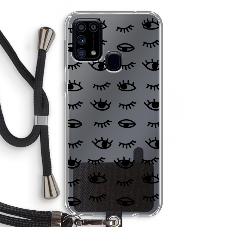 Eye pattern #2: Samsung Galaxy M31 Transparant Hoesje met koord
