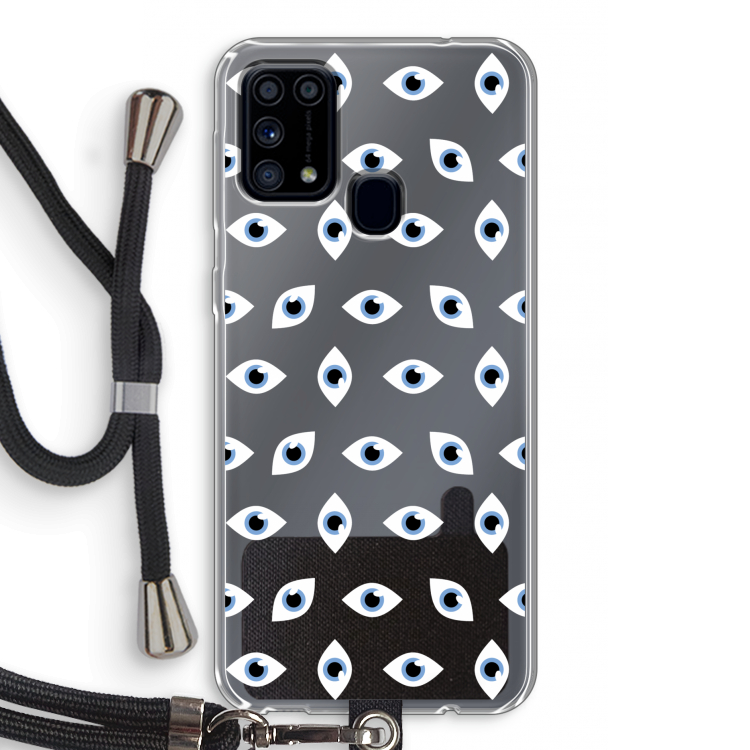 Eyes pattern: Samsung Galaxy M31 Transparant Hoesje met koord