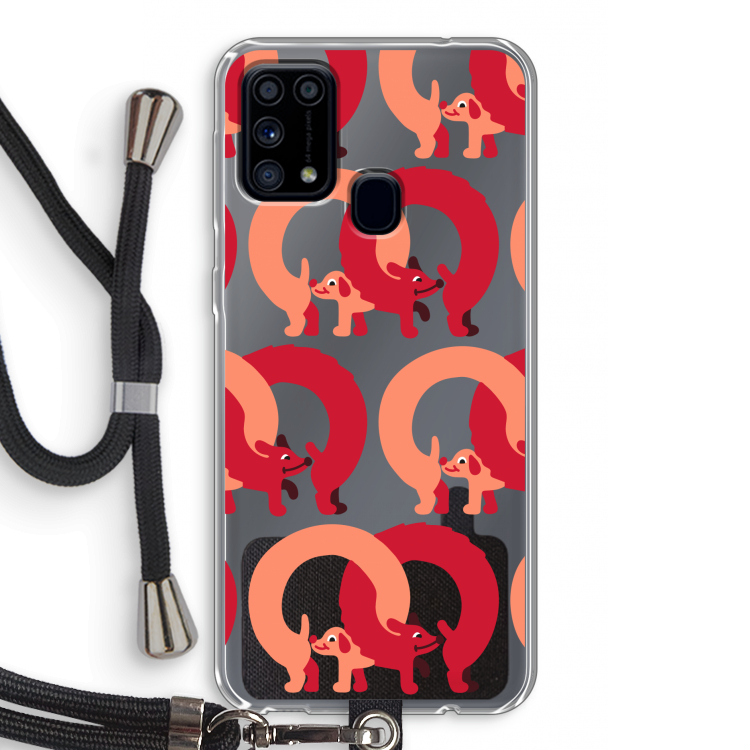 Dogs: Samsung Galaxy M31 Transparant Hoesje met koord