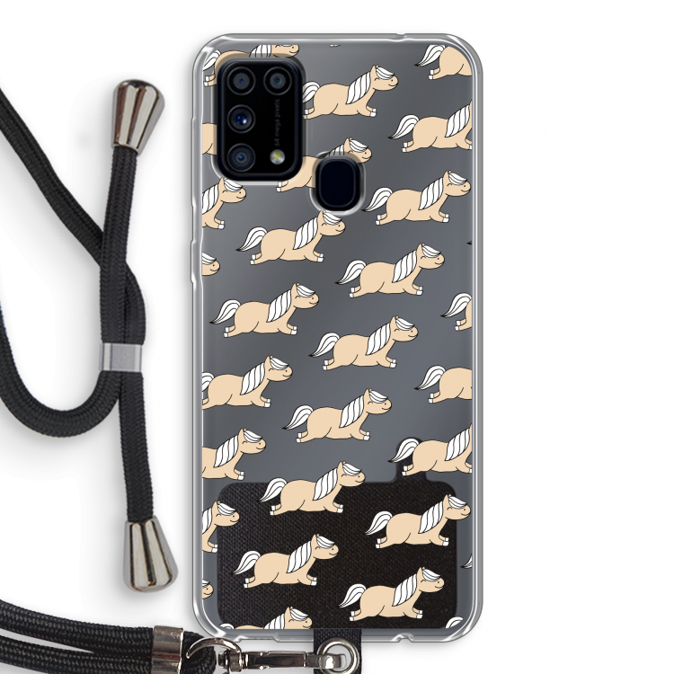 Ponys: Samsung Galaxy M31 Transparant Hoesje met koord