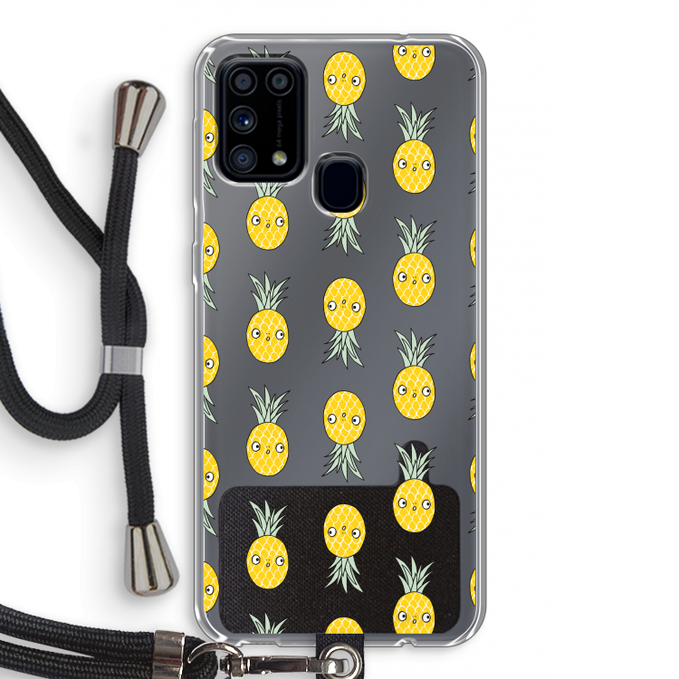 Ananas: Samsung Galaxy M31 Transparant Hoesje met koord