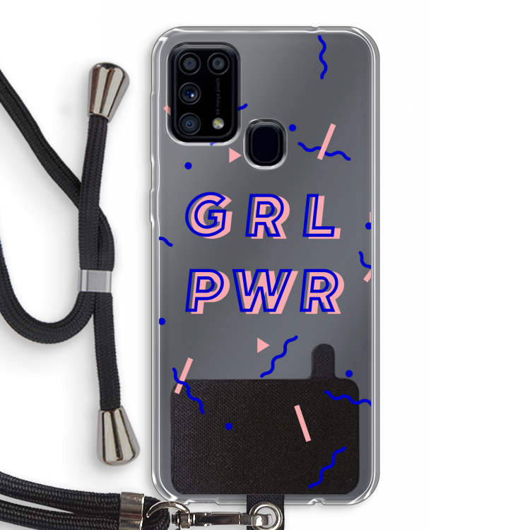 GRL PWR: Samsung Galaxy M31 Transparant Hoesje met koord