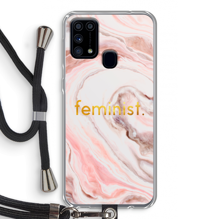 Feminist: Samsung Galaxy M31 Transparant Hoesje met koord