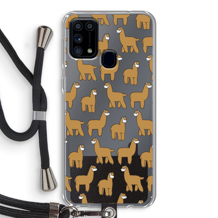 Alpacas: Samsung Galaxy M31 Transparant Hoesje met koord