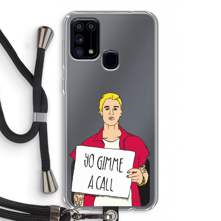 Gimme a call: Samsung Galaxy M31 Transparant Hoesje met koord