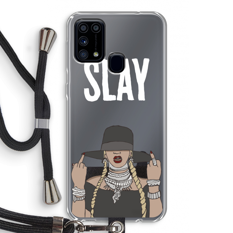 Slay All Day: Samsung Galaxy M31 Transparant Hoesje met koord