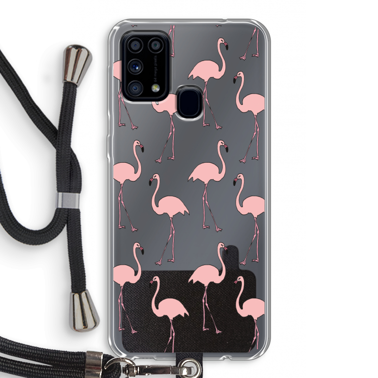 Anything Flamingoes: Samsung Galaxy M31 Transparant Hoesje met koord