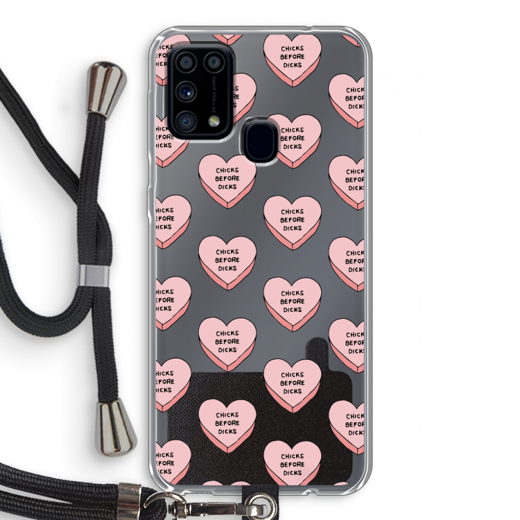 Chicks before dicks: Samsung Galaxy M31 Transparant Hoesje met koord