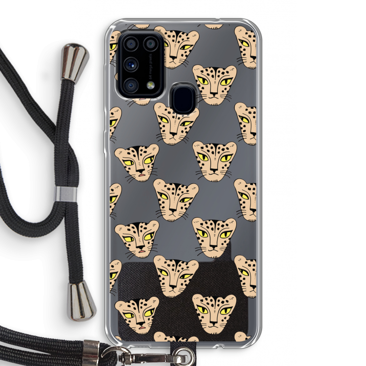 Tijger: Samsung Galaxy M31 Transparant Hoesje met koord
