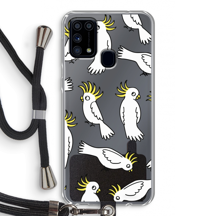 Papegaai: Samsung Galaxy M31 Transparant Hoesje met koord