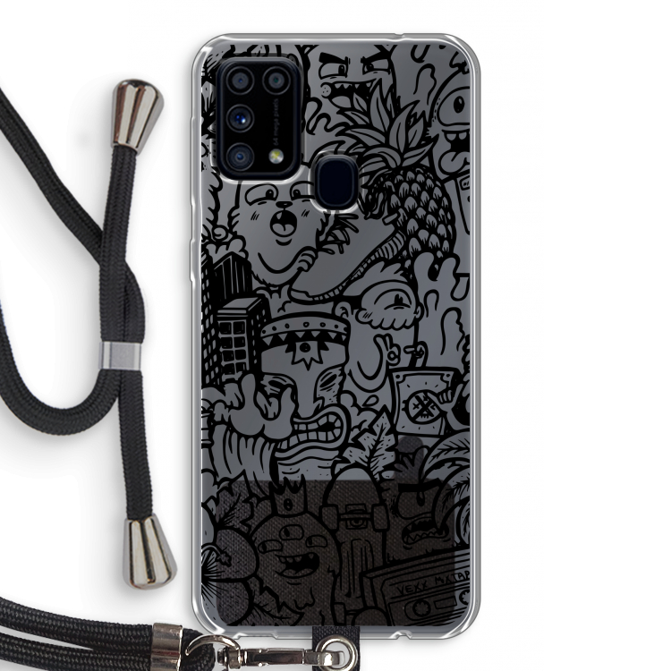 Vexx Black Mixtape: Samsung Galaxy M31 Transparant Hoesje met koord