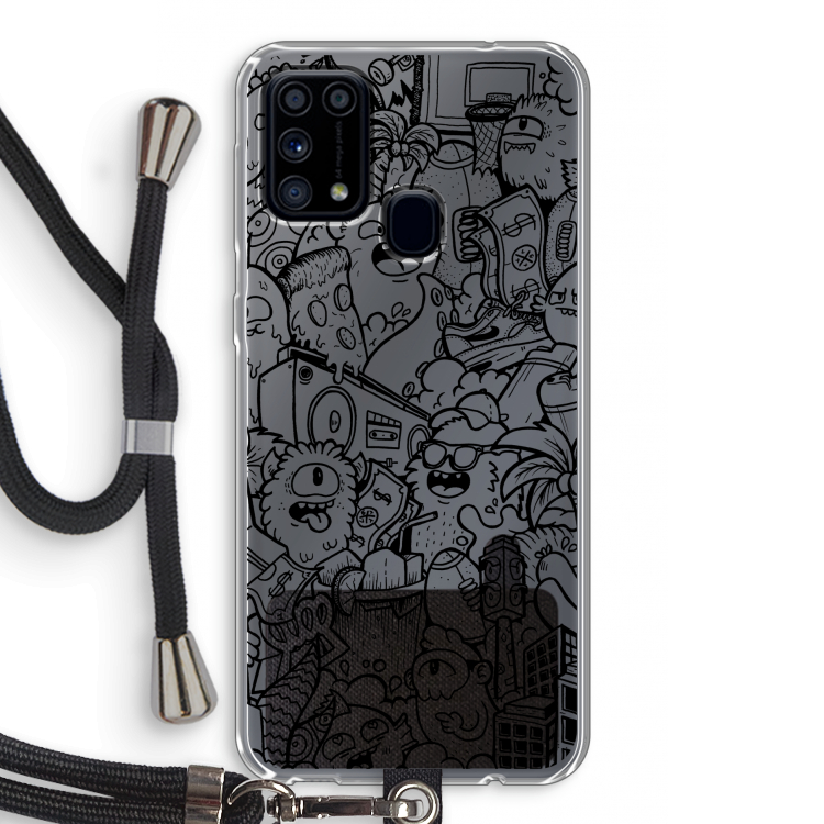 Vexx Black City : Samsung Galaxy M31 Transparant Hoesje met koord