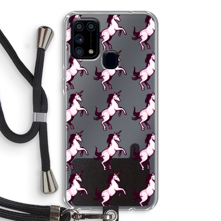 Musketon Unicorn: Samsung Galaxy M31 Transparant Hoesje met koord