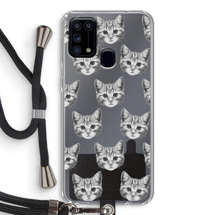 Kitten: Samsung Galaxy M31 Transparant Hoesje met koord