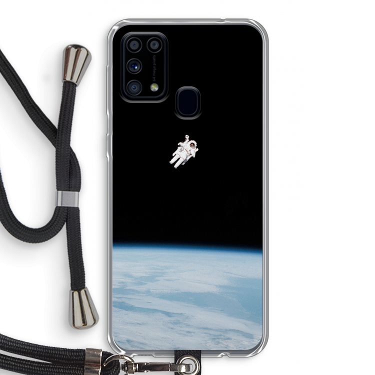 Alone in Space: Samsung Galaxy M31 Transparant Hoesje met koord
