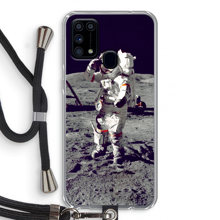 Spaceman: Samsung Galaxy M31 Transparant Hoesje met koord