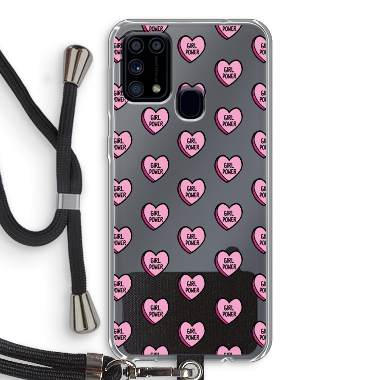 GIRL POWER: Samsung Galaxy M31 Transparant Hoesje met koord