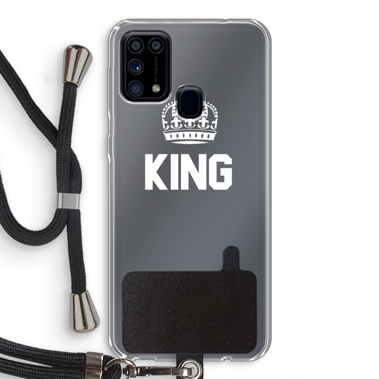 King zwart: Samsung Galaxy M31 Transparant Hoesje met koord
