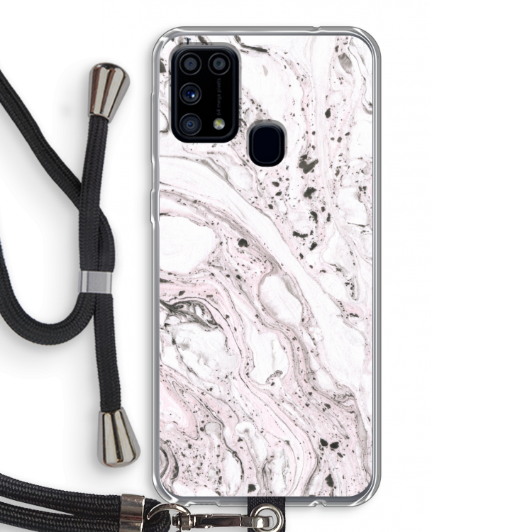Mengelmoes: Samsung Galaxy M31 Transparant Hoesje met koord