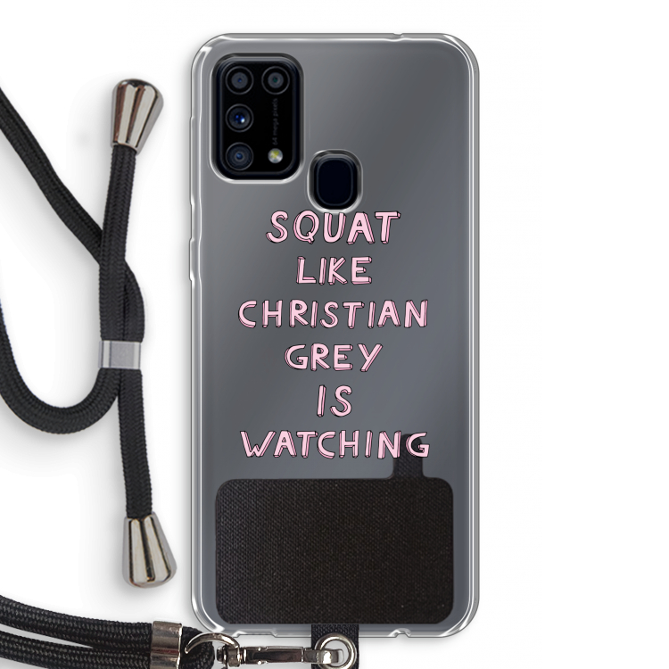 Christian Grey: Samsung Galaxy M31 Transparant Hoesje met koord