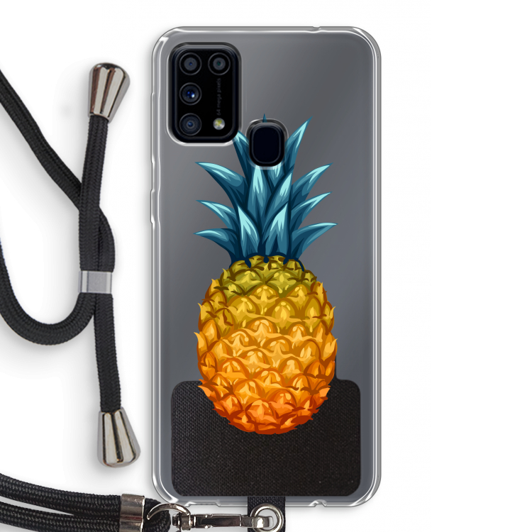 Grote ananas: Samsung Galaxy M31 Transparant Hoesje met koord