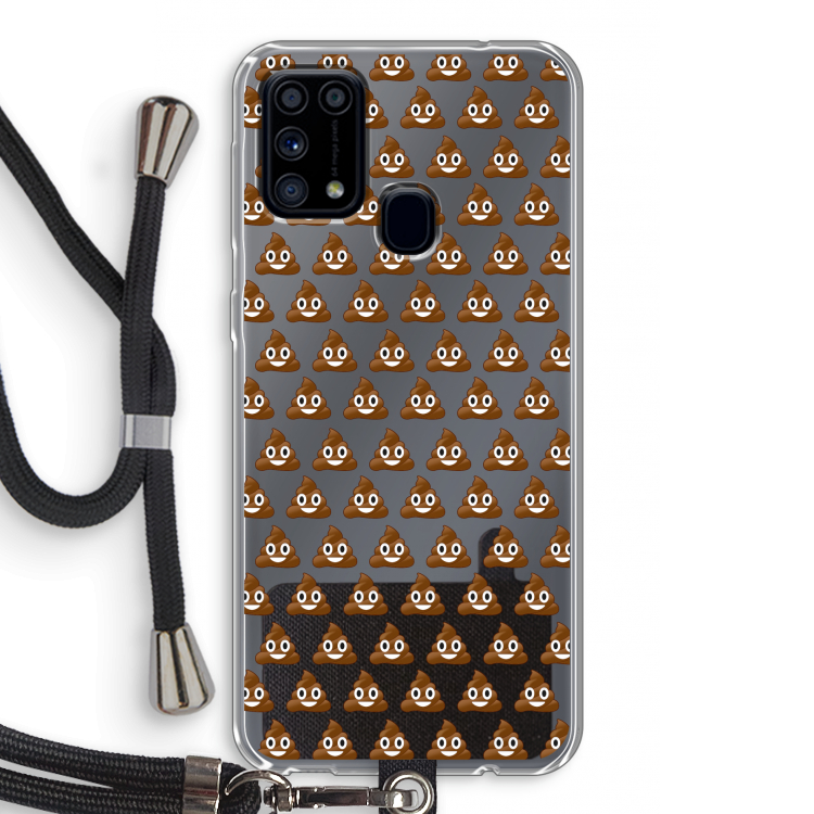 Poop emoji: Samsung Galaxy M31 Transparant Hoesje met koord