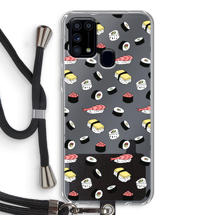 Sushi time: Samsung Galaxy M31 Transparant Hoesje met koord