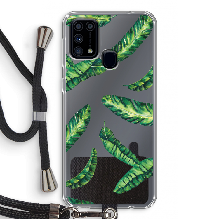 Lange bladeren: Samsung Galaxy M31 Transparant Hoesje met koord