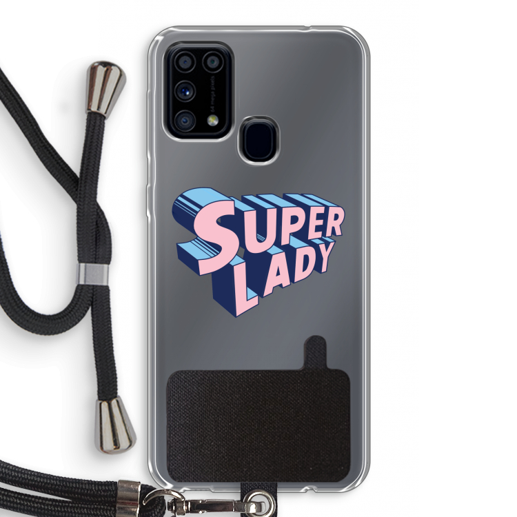 Superlady: Samsung Galaxy M31 Transparant Hoesje met koord
