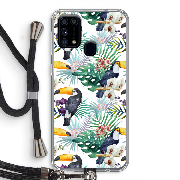 Tukans: Samsung Galaxy M31 Transparant Hoesje met koord