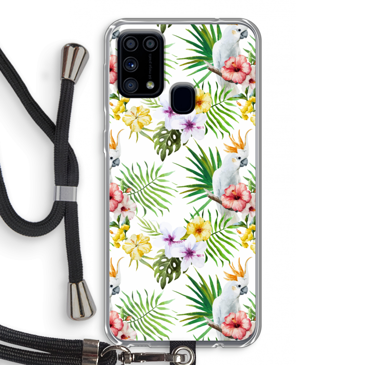 Gele kuif: Samsung Galaxy M31 Transparant Hoesje met koord