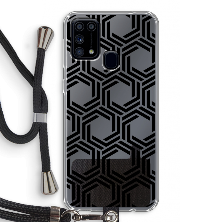 Geometrisch patroon: Samsung Galaxy M31 Transparant Hoesje met koord